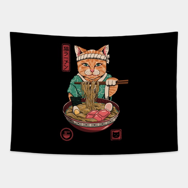 Neko Ramen Tapestry by Vincent Trinidad Art