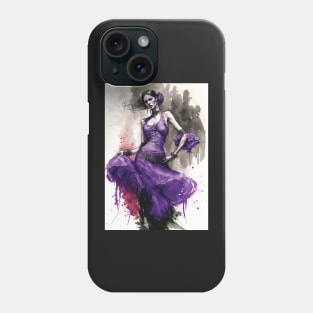 Flamenco Dancer - Watercolor Purple Phone Case