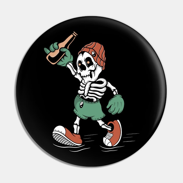 Beer and skull Pin by gggraphicdesignnn