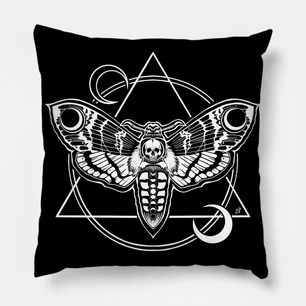 Death Moth - death, goth, night night, stranger, moon, witch, dark sticker Pillow by SSINAMOON COVEN