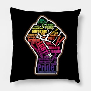 Pride Riot Fist - Rainbow Pillow