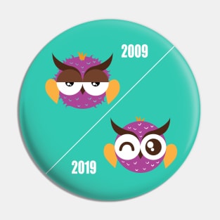 Cute owl 10 year challenge Pin