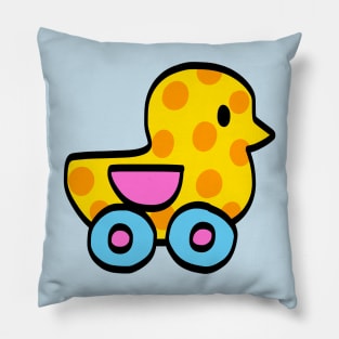 Toy Duck With Wheels Car Pillow