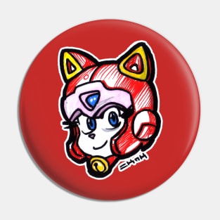 Polly Esther Samurai Pizza Cat Pin