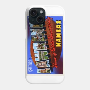 Greetings from Lawrence, Kansas - Vintage Large Letter Postcard Phone Case