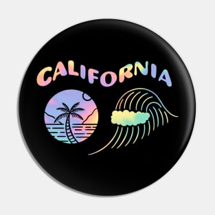 California Retro Tie Dye Beach Aesthetic Pin