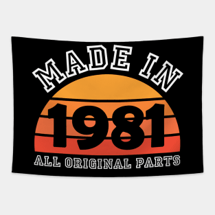 Made 1981 Original Parts 40th Birthday Tapestry