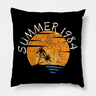 Summer 1984 Retro Sunset Design Pillow