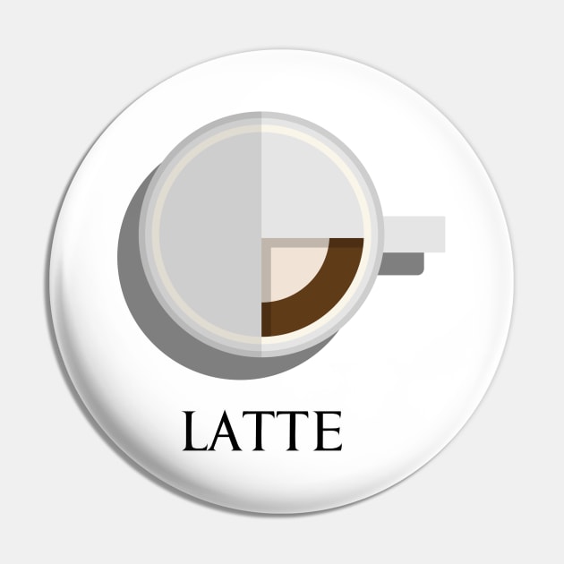 Hot latte coffee cup top view in flat design style Pin by FOGSJ