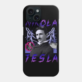 TESLA RAP BAND TEE Nikola Tesla Historic Inventor 90's Vintage Style Electricity Version 2 Phone Case