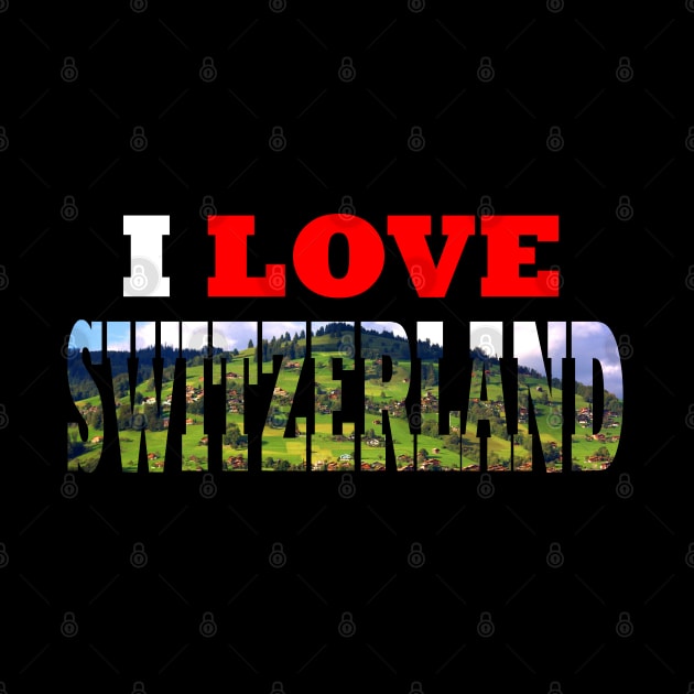 I Love Switzerland Village Mountain by PathblazerStudios