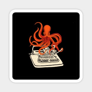 Octopus Typist Magnet