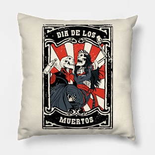 Vintage Dia de los Muertos Couple Pillow