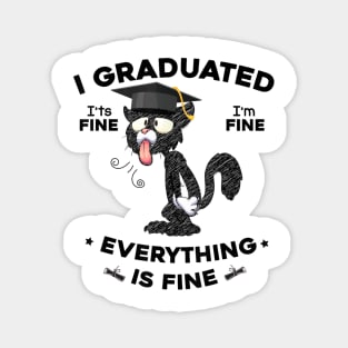 I Graduated Graduate Class 2023 Funny Black Cat Graduation Magnet