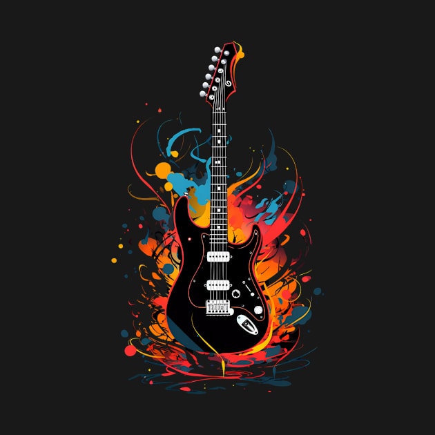 Guitar Paint Splash by letnothingstopyou