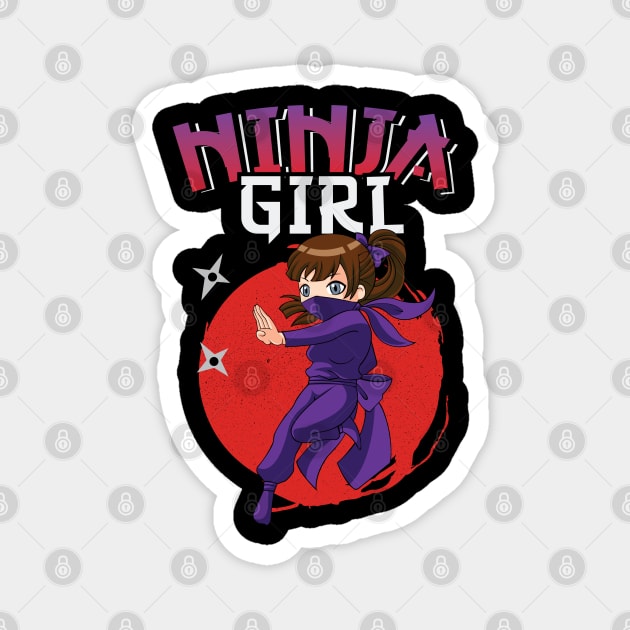 Ninja Kids Ninja Girl Karate Gifts for Girls Magnet by aneisha