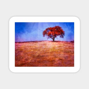 Solitude Red Tree Landscape Magnet