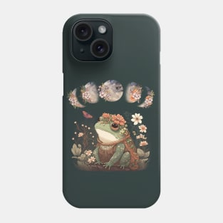 Cute Cottagecore Frog Lover Boho Moon Phone Case