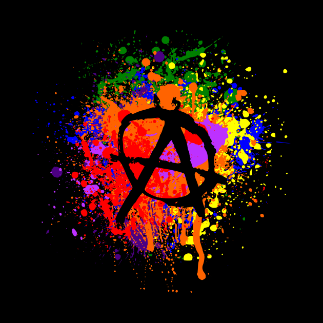 Paint Splatter Anarchy Symbol by GrimDork