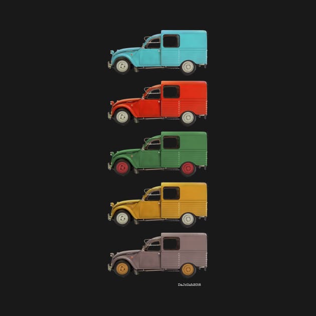 Five 2CV Fourgonnette's by DaJellah