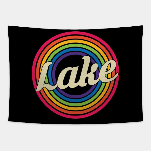 Lake - Retro Rainbow Style Tapestry by MaydenArt