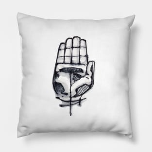 Human hand illustration Pillow