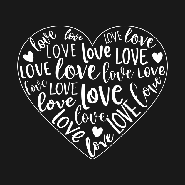 Love heart, heart shape filled with words by colorbyte