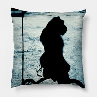 Monkey on bike Pillow