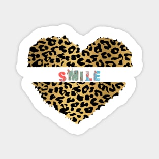 Leopard print heart Magnet