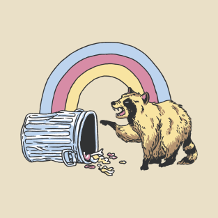 Rainbow raccon in the trash T-Shirt