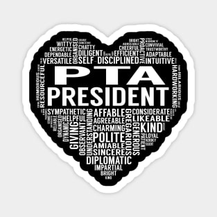 Pta President Heart Magnet