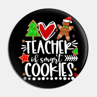 Christmas Teacher Of Smart Cookies Funny Cute Gingerbread Pin