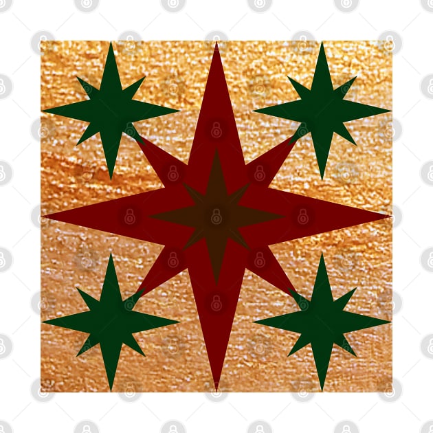 Red, Green and Gold Star Design 2 by Ric1926