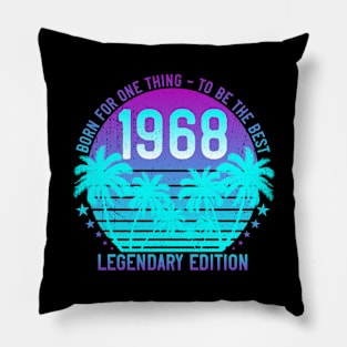 Since 1968 Vintage 53rd Birthday Aesthetic Sunset Palm Pillow