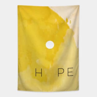 Hope Inspirational Quote Sun Yellow Watercolor Tapestry