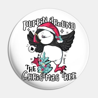 Puffin around the Christmas tree Pin