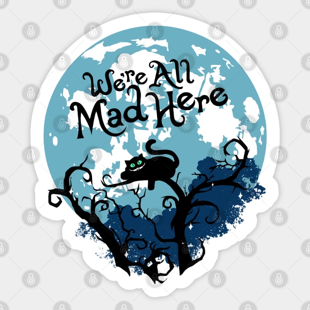 Alice in Wonderland Cheshire cat We're all mad here tea set