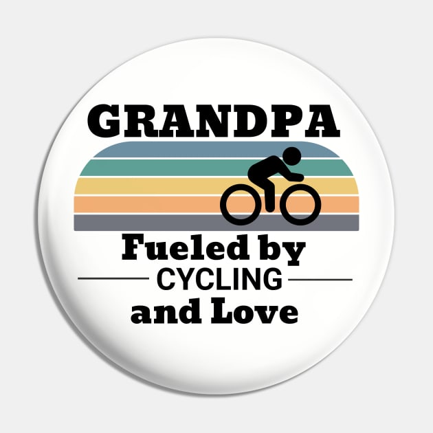 Grandpa Fueled by Cycling and Love Pin by TeaTimeTs