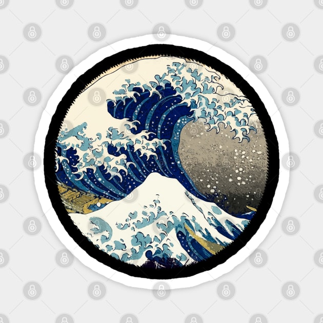 Legendary Great Wave off KANAGAWA abstract style retouched artwork Magnet by Naumovski