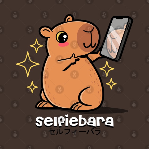 Funny Cute Kawaii Original Capybara Selfie Cartoon by BoggsNicolas