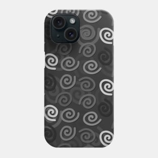 Grey shade spiral pattern design Phone Case