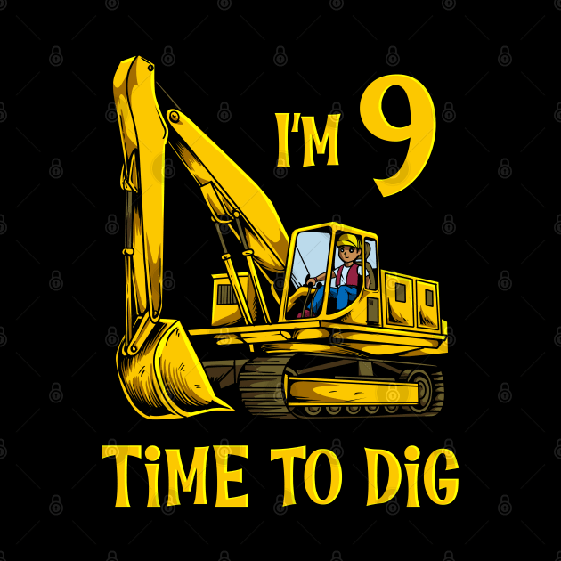 I'm 2 - time to dig - excavator 2 year old birthday by Modern Medieval Design