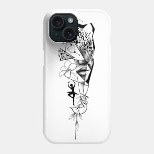 Woman and Cat Phone Case