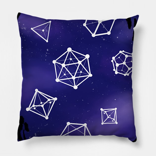 Polyhedral Constellations Pillow by Mertalou