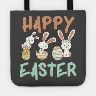 Cute funny bunny Happy Easter Eggs Bunnies Tote