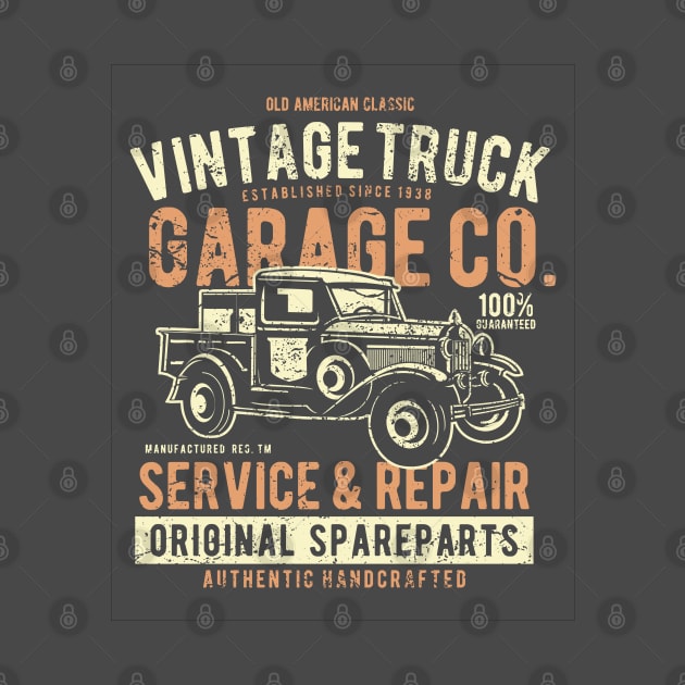 Vintage Truck: Old American Garage Co. Design by Jarecrow 