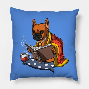 French Bulldog Book Reading Dog Pillow