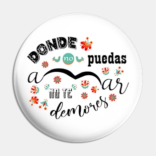 Donde no puedas amar no te demores Pin