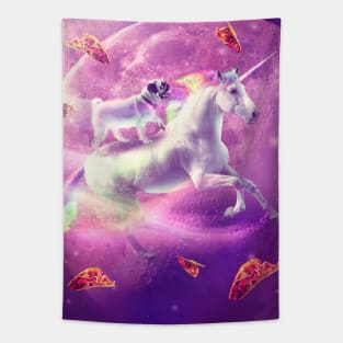 Space Pug Riding On Flying Unicorn With Taco Tapestry