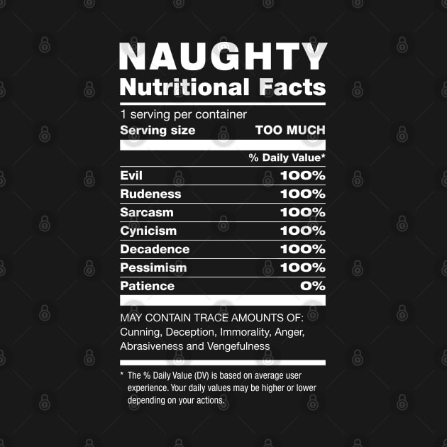 Naughty Nutritional Facts Ingredients Christmas by Grandeduc